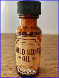 VINTAGE 1970s WILD MUSK OIL Coty Div. Pfizer. 50 Oz Bottle ORIGINAL Formula RARE