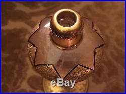 VINTAGE ANTIQUE ART DECO DEVILBISS PERFUME BOTTLE -RARE-Gold Black Glass Signed