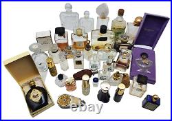 VINTAGE / ANTIQUE Large Lot of Glass Perfume Bottles MANY BRANDS