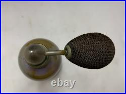 VINTAGE Art Glass Tall Iridescent Perfume Atomizer Beautiful 7 INCH Bottle