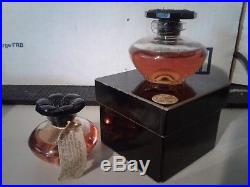 VINTAGE Caron narcisse perfume old x2 BOTTLES 1box caron bottle black flower top