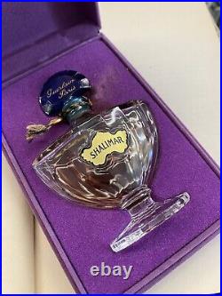 VINTAGE GUERLAIN SHALIMAR PERFUME ORIGINAL BOX 1/4 FULL 1.3 Oz BOTTLE