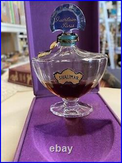 VINTAGE GUERLAIN SHALIMAR PERFUME ORIGINAL BOX 1/4 FULL 1.3 Oz BOTTLE