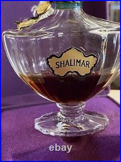 VINTAGE GUERLAIN SHALIMAR PERFUME ORIGINAL BOX 1/4 FULL 1.3 Oz BOTTLE