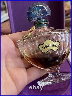 VINTAGE GUERLAIN SHALIMAR PERFUME ORIGINAL BOX 1/4 FULL 1.3 Oz BOTTLE