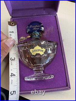 VINTAGE GUERLAIN SHALIMAR PERFUME ORIGINAL BOX 1/4 FULL 1.3 Oz BOTTLE