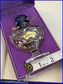 VINTAGE GUERLAIN SHALIMAR PERFUME ORIGINAL BOX 1/4 FULL 1.3 Oz BOTTLE