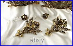 VINTAGE Hollywood Regency Perfume 2 Gilt Perfume Bottles-Beveled Glass-Filigree