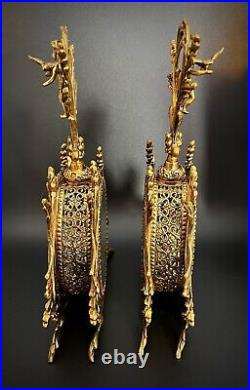 VINTAGE Hollywood Regency Perfume 2 Gilt Perfume Bottles-Beveled Glass-Filigree