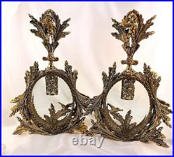 VINTAGE Hollywood Regency Perfume 2 Gilt Perfume Bottles-Beveled Glass-Filigree