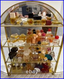 VINTAGE Lot 55+ Mini Miniature Glass Perfume Bottles Various Designers +DISPLAY VINTAGE Lot 55+ Mini Miniature Glass Perfume Bottles Various Designers +DISPLAY