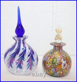 VINTAGE MURANO Style ITALIAN MILLEFIORI GLASS PERFUME BOTTLE + Bonus Blue Swirl VINTAGE MURANO Style ITALIAN MILLEFIORI GLASS PERFUME BOTTLE + Bonus Blue Swirl