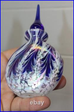 VINTAGE MURANO Style ITALIAN MILLEFIORI GLASS PERFUME BOTTLE + Bonus Blue Swirl
