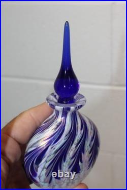 VINTAGE MURANO Style ITALIAN MILLEFIORI GLASS PERFUME BOTTLE + Bonus Blue Swirl