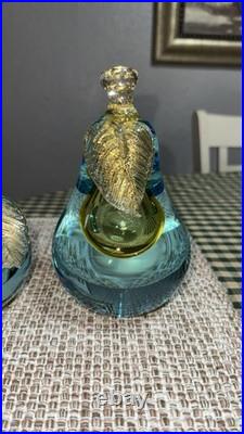 VINTAGE Mid Century Modern Pale Blue and Gold Italian Italy ALFREDO BARBINI