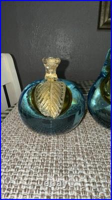 VINTAGE Mid Century Modern Pale Blue and Gold Italian Italy ALFREDO BARBINI