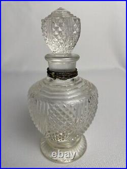 VINTAGE RARE COLLECTIBLE LUXURY GLASS OR CRYSTAL PERFUME BOTTLE ADAM ITALY Empty