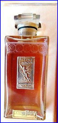 Vintage Rogers & Gallet 1 Oz Fleurs D Amour Unopen Baccarat Perfume Bottle, & Box