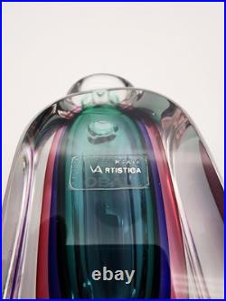 VINTAGE SIGNED OBALL MURANO 7 MODERN STUDIO ART GLASS PERFUME BOTTLE WithSTOPPER