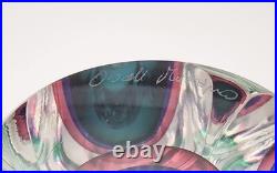 VINTAGE SIGNED OBALL MURANO 7 MODERN STUDIO ART GLASS PERFUME BOTTLE WithSTOPPER