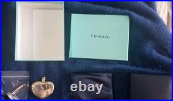 VINTAGE TIFFANY HEART PERFUME FLACON Bottle Funnel Silver Storage Box NEVER USED