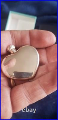 VINTAGE TIFFANY HEART PERFUME FLACON Bottle Funnel Silver Storage Box NEVER USED
