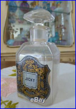 VTG 1930s Guerlain JICKY Flacon Carre Square Apothecary 4 Perfume Bottle EMPTY