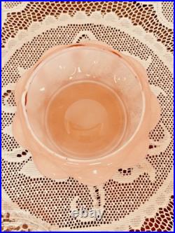 VTG 40s Fenton Pink Overlay Melon Vanity Set Perfume & Powder Jars withLids