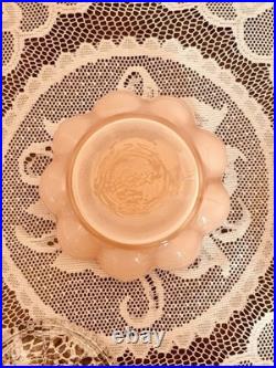 VTG 40s Fenton Pink Overlay Melon Vanity Set Perfume & Powder Jars withLids