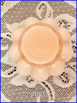 VTG 40s Fenton Pink Overlay Melon Vanity Set Perfume & Powder Jars withLids