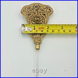 VTG 9 Matson Ormolu Metal & Glass Cherub Perfume Bottle Vanity With Dipper