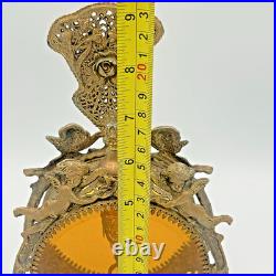 VTG 9 Matson Ormolu Metal & Glass Cherub Perfume Bottle Vanity With Dipper