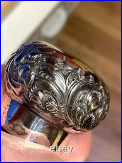 VTG Antique Victorian Crystal Sterling Silver Perfume Bottle English Hallmark