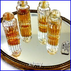 VTG BALENCIAGA Glass Bottle Perfumes LOT of 4& 24K Gold Mirror Paris RARE Minis