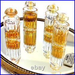 VTG BALENCIAGA Glass Bottle Perfumes LOT of 4& 24K Gold Mirror Paris RARE Minis