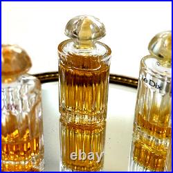 VTG BALENCIAGA Glass Bottle Perfumes LOT of 4& 24K Gold Mirror Paris RARE Minis