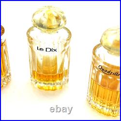 VTG BALENCIAGA Glass Bottle Perfumes LOT of 4& 24K Gold Mirror Paris RARE Minis