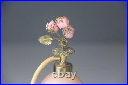 VTG DeVilbiss Pink Atomizer Perfume Bottle & Art Deco Style Lidded Powder Box