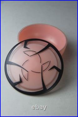 VTG DeVilbiss Pink Atomizer Perfume Bottle & Art Deco Style Lidded Powder Box