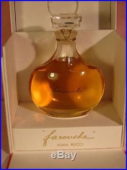 VTG. FAROUCHE PARFUM Pure Perfume NINA RICCI 1 Oz 30ml LALIQUE Bottle NIB