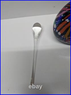 VTG Freund Art Glass Multicolor Perfume Bottle with Stopper Millefiori Style