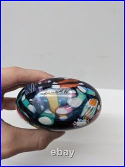 VTG Freund Art Glass Multicolor Perfume Bottle with Stopper Millefiori Style