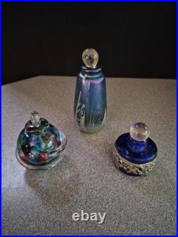 VTG GLASS PERFUME BOTTLES SIGNED WITH STOPPER Lot 416