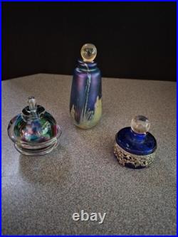 VTG GLASS PERFUME BOTTLES SIGNED WITH STOPPER Lot 416