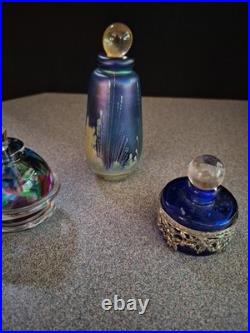 VTG GLASS PERFUME BOTTLES SIGNED WITH STOPPER Lot 416
