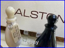 VTG Halston TearDrop Perfume Bottle Pendant White & Black 1/8th oz Elsa Peretti