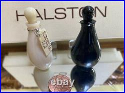VTG Halston TearDrop Perfume Bottle Pendant White & Black 1/8th oz Elsa Peretti
