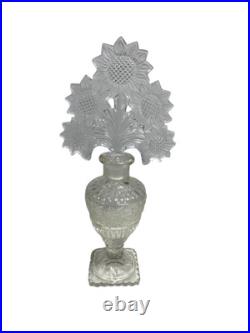 VTG Imperial Nouveau Glass Perfume Bottle Sunflower Stopper Large 10.25 MCM VTG Imperial Nouveau Glass Perfume Bottle Sunflower Stopper Large 10.25 MCM
