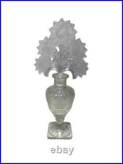 VTG Imperial Nouveau Glass Perfume Bottle Sunflower Stopper Large 10.25 MCM VTG Imperial Nouveau Glass Perfume Bottle Sunflower Stopper Large 10.25 MCM