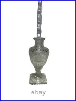 VTG Imperial Nouveau Glass Perfume Bottle Sunflower Stopper Large 10.25 MCM VTG Imperial Nouveau Glass Perfume Bottle Sunflower Stopper Large 10.25 MCM